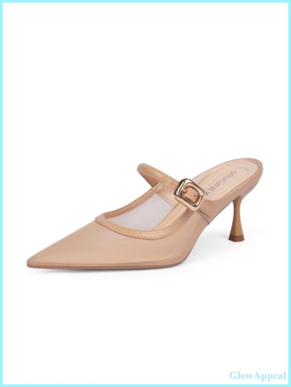 Women's Mesh Kitten Heel Slip-On Mules with Stiletto Heel